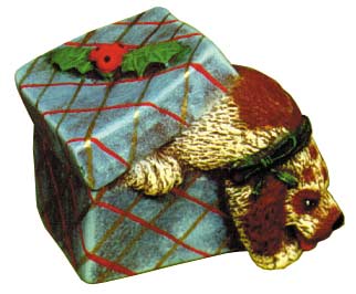 #1611 Christmas Animal Ornaments - Dog with Present  3