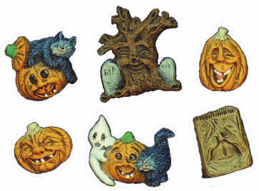 #1676 Halloween Magnets - Wide Pumpkin, Tall Pump, Etc  2