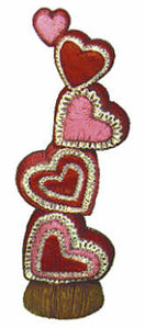 #1835 Stack of Quilted Hearts  9" X 2 1-2"