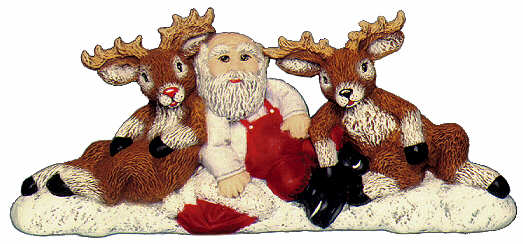 #1893 Row of Santa & 2 Reindeer (Large)  11