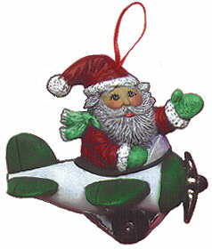  #2194 Ornament - Santa in Airplane  3