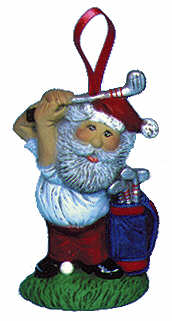 #2217 Ornament - Santa Hitting Golf Ball  3