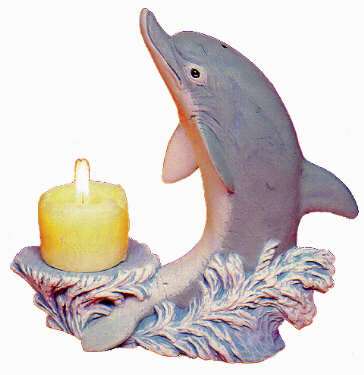 #2276 Dolphin with Candleholder  6 1-2