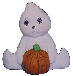 #2415 Ghost with Pumpkin Sitting  3 1-2