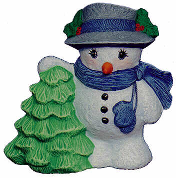 #2441 Snowman, with Tree  4 1-4