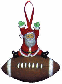 #2479 Sports Ornament - Santa Football  3
