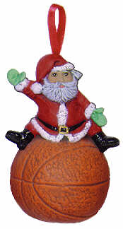 #2483 Sports Ornament - Santa Basketball  3