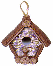 #2573 Mini Birdhouse - Birchbark  2 1-2"