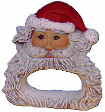 #2614 Napkin Rings - Santa (2 in mold)  2 3-4"