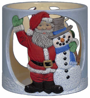 #3085 Candleholder - Santa and Snowman Friends  4