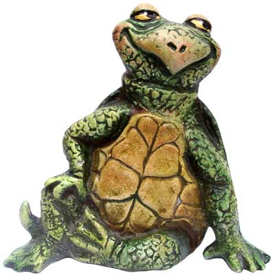 #3305 Small Attitude Turtle Sitting 1 Hand Down - 3-3-4