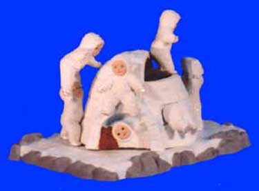 S1509 6 Snow Babies w-Igloo Ceramic Mold