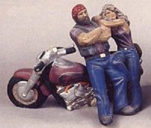 H321AB Motorcycle & Leaning Couple 7x12" Hershey Ceramic Mold