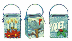 #1686 Bag Ornaments(Mailbox-Candle-Noel)  2" each