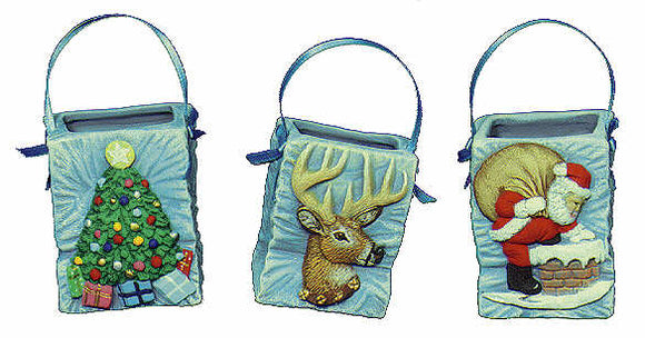 #1687 Bag Ornaments(Reindeer-Tree-Santa in Chimney)  2