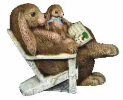 #1698 Bunny in Rocker - "Story Time for Lilly Rabbit"  5"