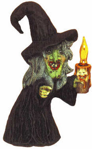 #1751 Witch Holding Candle  10 1-2"
