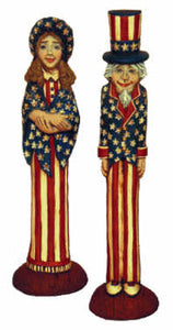 #1848 Stick Figures - Uncle Sam & Betsy Ross  9" & 8 1-2"