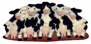 #1880 Row of Cows  9"