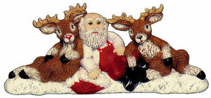 #1893 Row of Santa & 2 Reindeer (Large)  11"