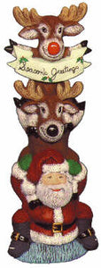 #1895 Stack - Santa & 2 Reindeer (Large)  11"