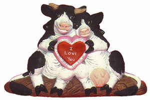 #1907 Valentine Cows  8"