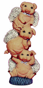 #1913 Stack of Angel Pigs  10"