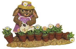 #2004 Bunny Scene - Bunny in Flower Garden  9"