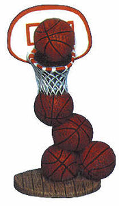 #2011 Stack of Basketballs & Hoop  8"