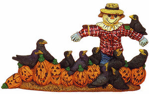 #2030 Halloween Scene -Scarecrow & Crows  10"