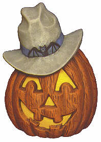 #2045 Pumpkins with Hats - Cowboy  5 1-2