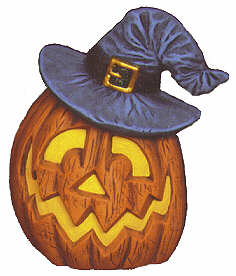 #2046 Pumpkins with Hats - Witch  5 1-2"