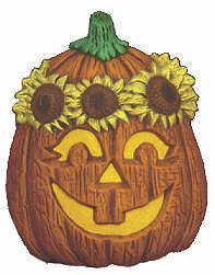 #2047 Pumpkins with Hats - Sunflower  5"