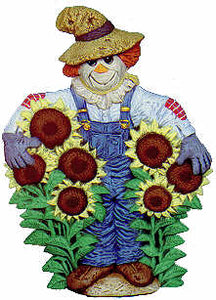 #2055 Scarecrow with Sunflowers  9"