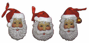 #2074 Santa Head Ornaments (3 in mold)  3" each