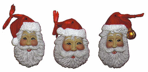 #2074 Santa Head Ornaments (3 in mold)  3