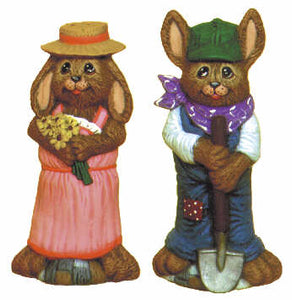 #2097 Mr & Mrs Bunny Salt & Pepper 5" each