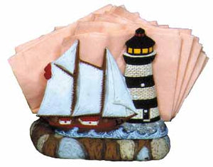 #2112 Lighthouse & Ship Napkin Holder (1 side only)