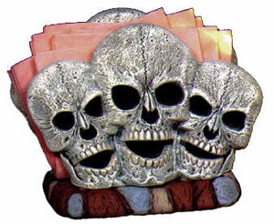 #2151 Human Skull Napkin Holder (1 side only)  6"