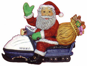 #2178 Santa on Snowmobile  9" X 6 1-2"