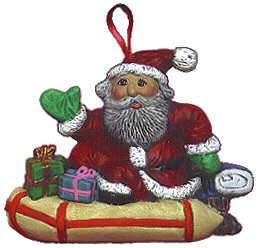#2192  Ornament - Santa in Inflatable  3"