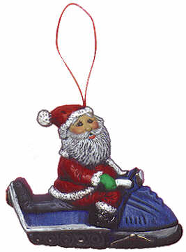  #2195 Ornament - Santa on Snowmobile  3