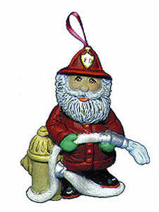 #2201 Ornament - Santa Fireman  3"