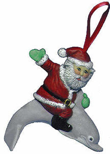 #2205 Ornament - Santa on Dolphin  3 1-4"
