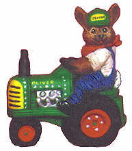 #2227 Bunny Series - Rabbit on Tractor  3"