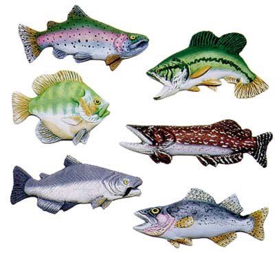 #2253 Freshwater Fish Magnets (6 in mold)  2 1-2