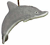 #2324 Sealife Ornament - Dolphin Without Waves   3 1-4"