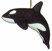 #2325 Sealife Ornament - Killer Whale Without Waves  3 1-4"