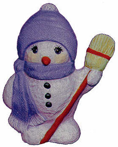 #2440 Snowman, with Broom  4"