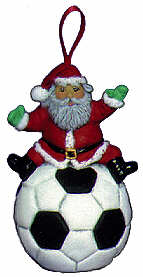 #2482 Sports Ornament - Santa Soccer  3"